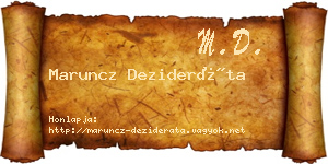 Maruncz Dezideráta névjegykártya